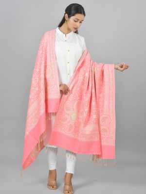 BAISA Wool Paisley, Woven Women Shawl(Pink)