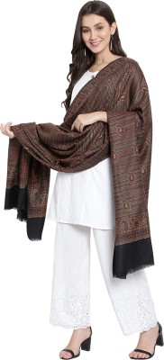 Mizash Wool Paisley Women Shawl(Black)