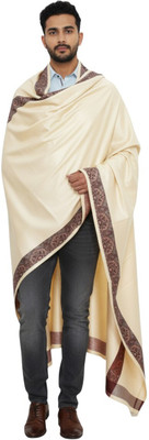Sprha Wool Self Design Men Shawl(Beige)