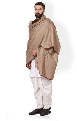 Life and style Wool Solid Men Shawl(Beige)