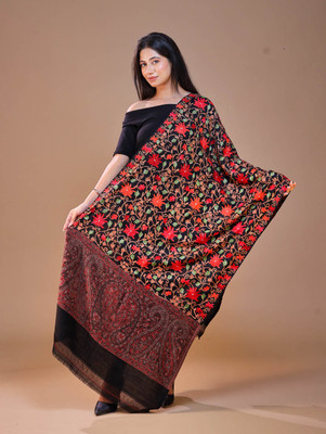 swi stylish Wool Printed Women Shawl(Multicolor)