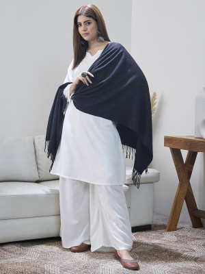 InWeave Acrylic Solid Women Shawl(Black)
