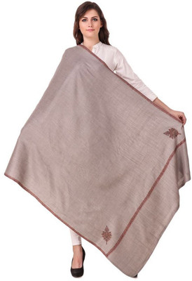 CHOUDHARYRETAILS Cashmere Self Design Women Shawl(Beige)