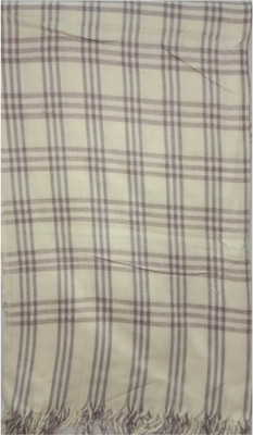 CHOUDHARYRETAILS Wool Checkered Men, Women Shawl(White)