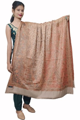 Kashmiri queen Wool Woven Women Shawl(Beige)