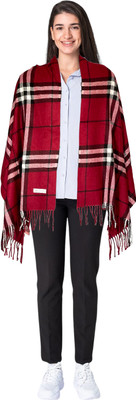 HUEVESS Wool Checkered Men, Women Shawl(Multicolor)
