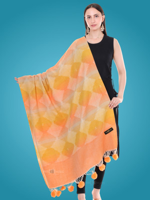 Pick Ur Needs Pashmina Self Design Women Shawl(Orange)