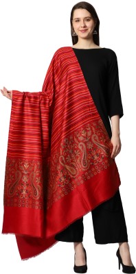 swi stylish Wool Woven Women Shawl(Maroon)