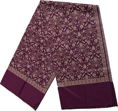 HouseOfCommon Polyester Wool Blend Self Design, Woven Women Shawl(Purple)