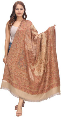 Life and style Wool Self Design Women Shawl(Beige)