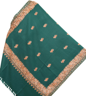 Belviera Wool Paisley, Solid, Printed Men, Women Shawl(Dark Green)