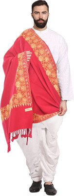 Life and style Wool Embroidered Men Shawl(Maroon)