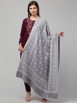 Tweedle Acrylic Woven Women Shawl(Grey)