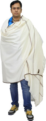 JAG Wool Self Design Men, Women Shawl(White)