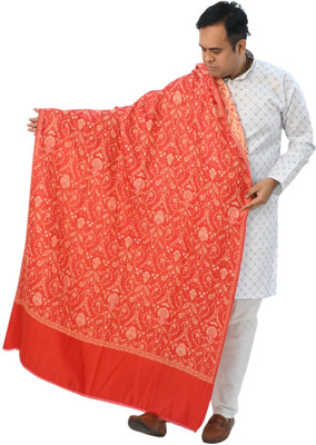 Vrinde Wool Printed Men Shawl(Red)