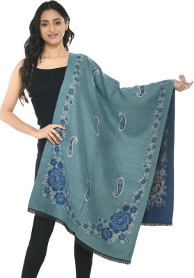 manra Wool Woven Women Shawl(Green)