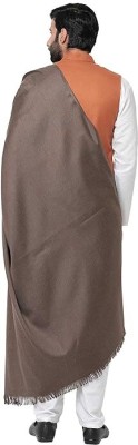 Kashmiri Thead Wool Solid Men Shawl(Brown)