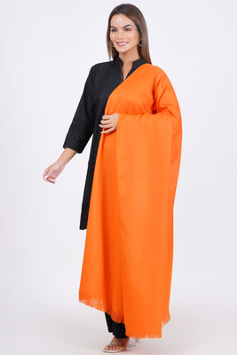 Sprha Wool Solid Women Shawl(Orange)