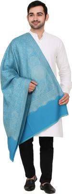 manra Wool Paisley Men Shawl(Light Blue)