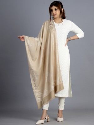 Ravaiyaa - Attitude Is Everything Wool Floral Print Women Shawl(Beige)