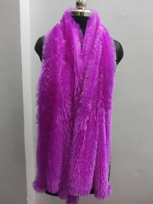 lucknowi Wool Solid Women Shawl(Purple)
