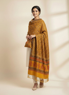 Kti Viscose, Acrylic Floral Print Women Shawl(Multicolor)