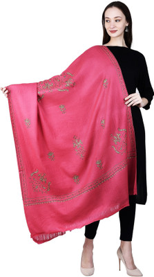 swi stylish Wool Printed Women Shawl(Pink)