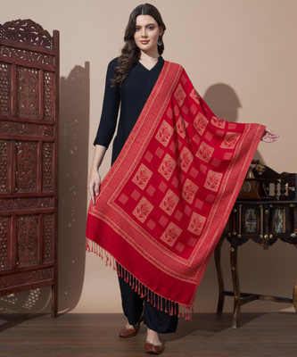 DECANTER Wool Self Design Women Shawl(Multicolor)