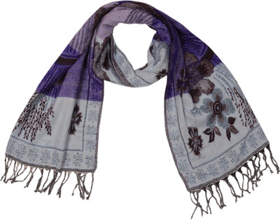 KIRE NE Wool, Acrylic, Rayon Self Design Women Shawl(Multicolor)