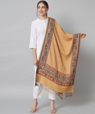 Regal Mart Wool Woven Women Shawl(Beige)
