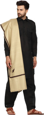 CHOUDHARYRETAILS Wool Embroidered Men Shawl(Beige)