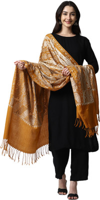 swi stylish Wool Embroidered Women Shawl(Multicolor)