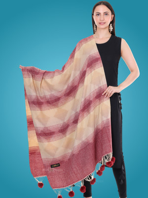 Pick Ur Needs Pashmina Self Design Women Shawl(Red)