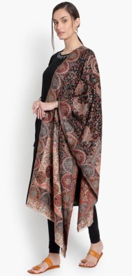 SUMEDH handcrafts Polyester Wool Blend Paisley, Self Design Women Shawl(Multicolor)