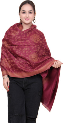 Kriti Wool Printed Women Shawl(Maroon)