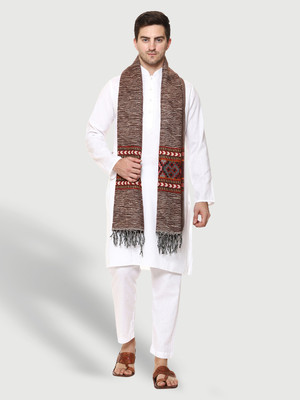GREEN AGRITECH Polyester Wool Blend Woven Men Shawl(Multicolor)