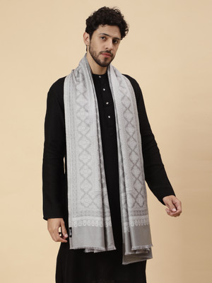Tweedle Acrylic Paisley Men Shawl(Grey)