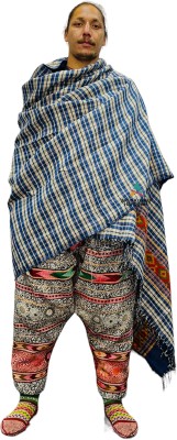 ARUNA KULLU HANDLOOM Pashmina Embroidered Men Shawl(Blue)