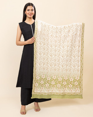 Wrap Me Warm Viscose, Acrylic, Wool Printed Women Shawl(Light Green)