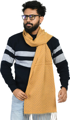 Life and style Wool Striped Men Shawl(Yellow)
