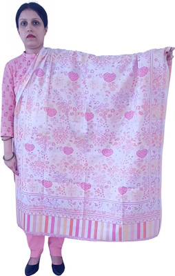 HouseOfCommon Acrylic, Wool Printed Women Shawl(Pink)
