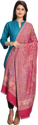 CHOUDHARYRETAILS Wool Woven Women Shawl(Pink)