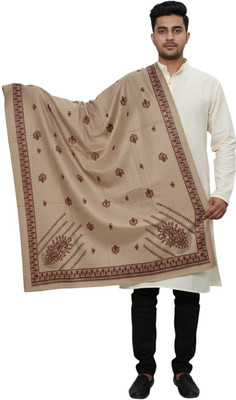 Sprha Wool Printed Men Shawl(Beige)
