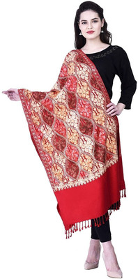 CHOUDHARYRETAILS Polyester Wool Blend Embroidered Women Shawl(Multicolor)