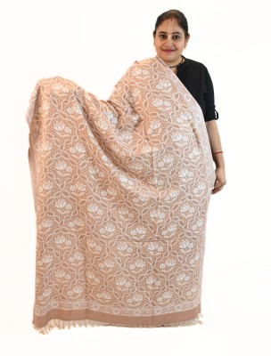 Vrinde Wool Self Design Women Shawl(Beige)