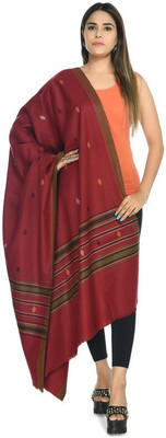 Life and style Wool Woven Women Shawl(Maroon)