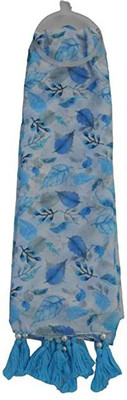 CI ASSCERIESS Cotton Printed Women Shawl(Blue, White)