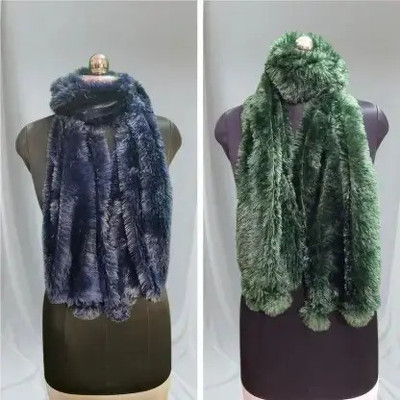 HouseOfCommon Wool Self Design Women Shawl(Green, Grey)