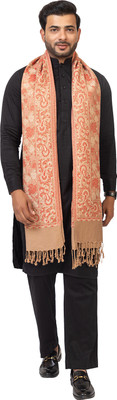 Pashgiri Poly Wool Floral Print Men Shawl(Beige)