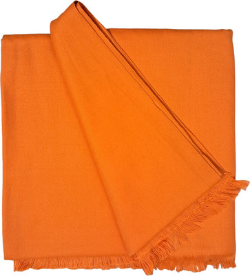 Bunkaartextiles Wool Solid Men Shawl(Orange)